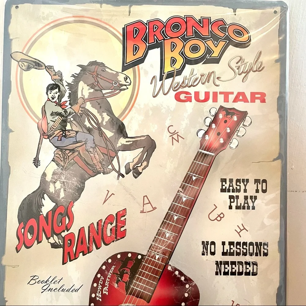 NEW Bronco Boy Guitar Metal Sign